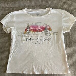 Billabong White Desert Nights Tee with Pink Sunset